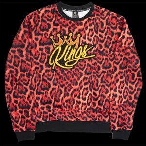 Switch Remarkable Kings Pullover Sweater Cheetah Leopard Size XL NWT